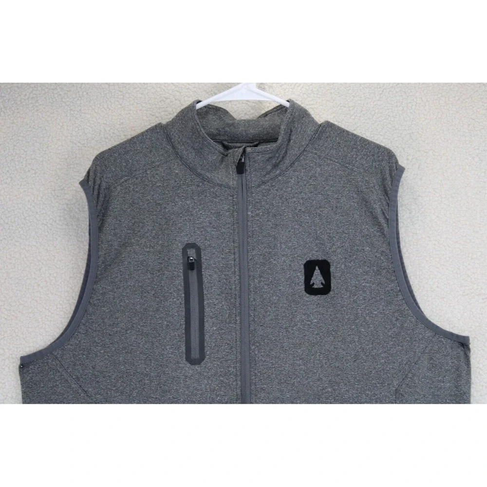 LEVELWEAR Men's Heather Gray Full Zip Vest Performance Logo Size L‎